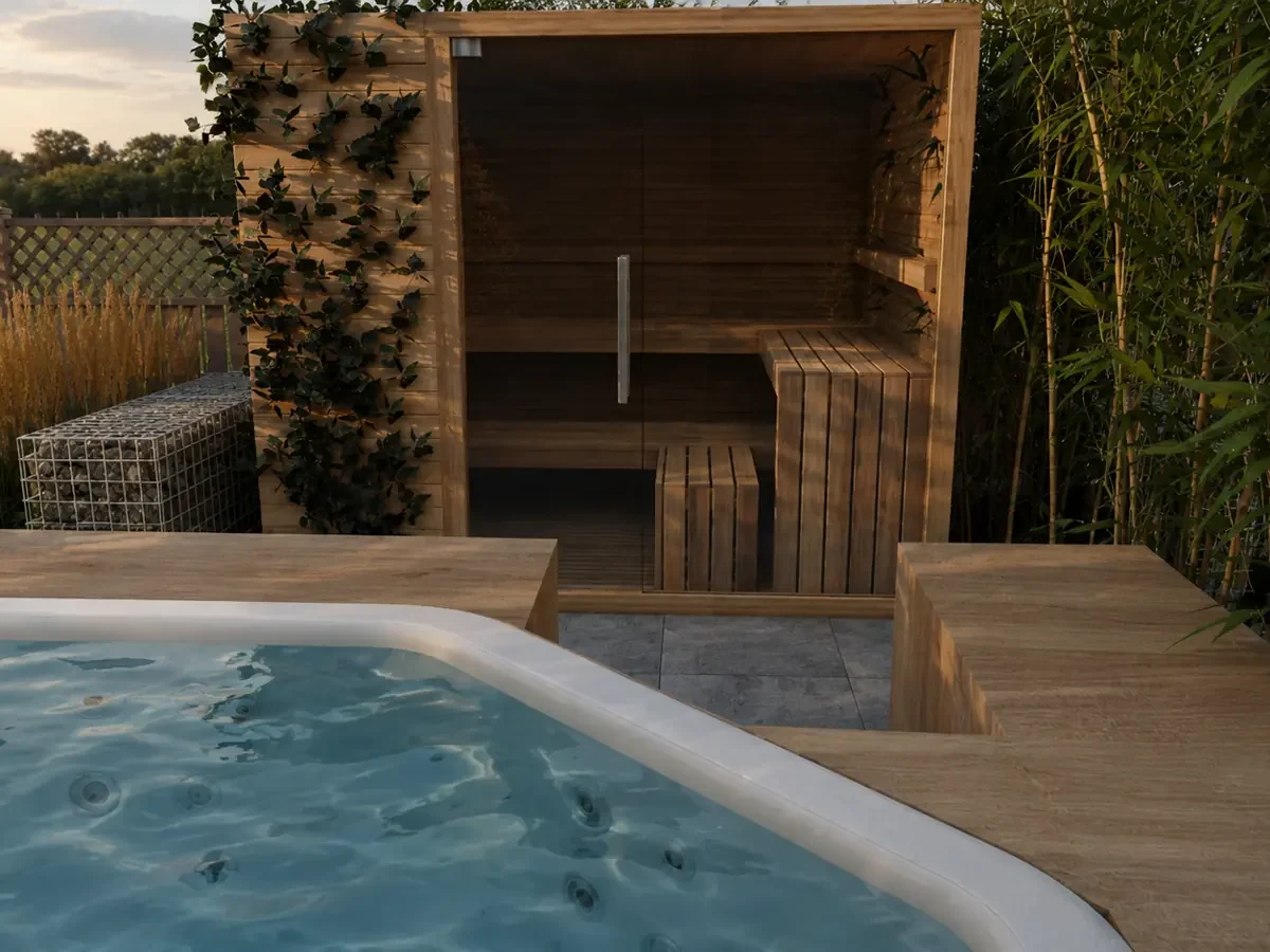 Ogród rodzinny: jacuzzi (wizualizacja)