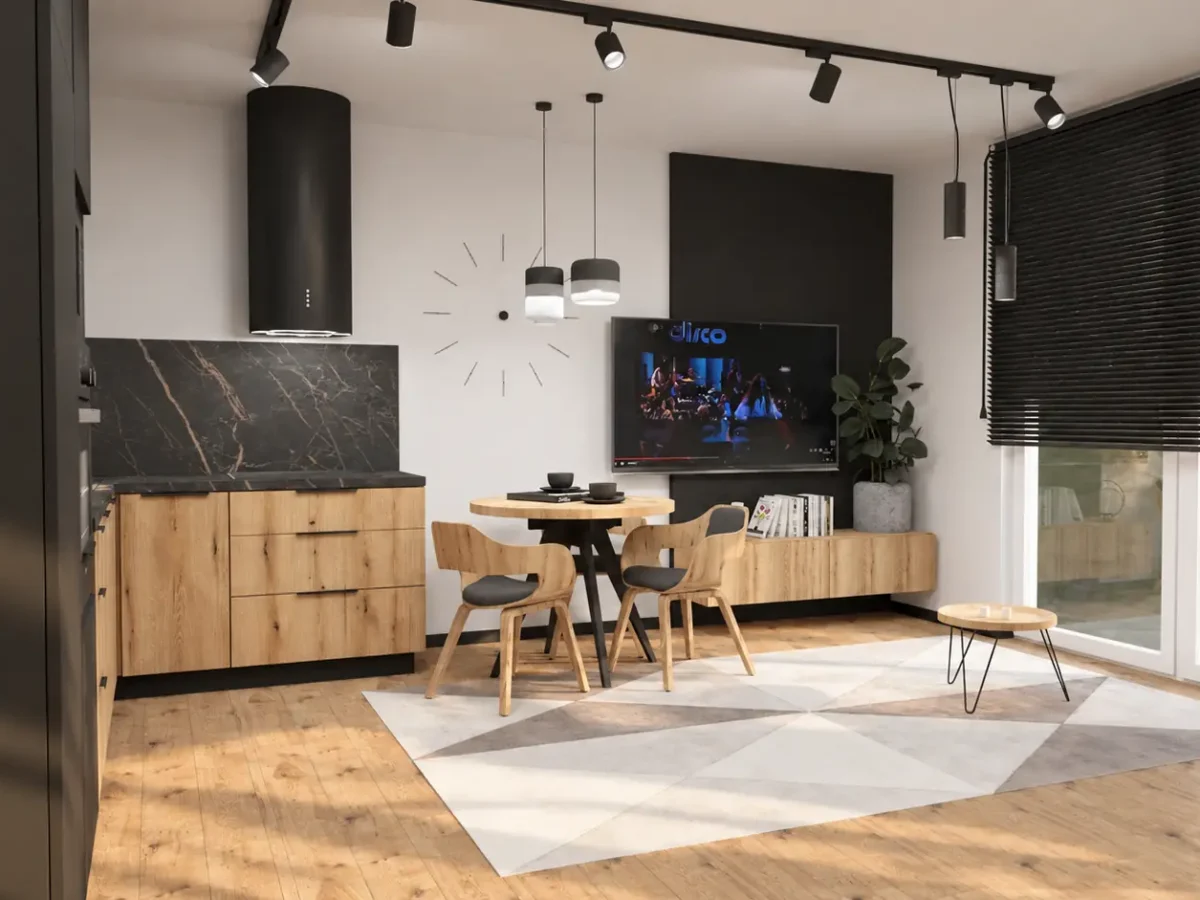 Projekt Loft: jadalnia (wizualizacja)