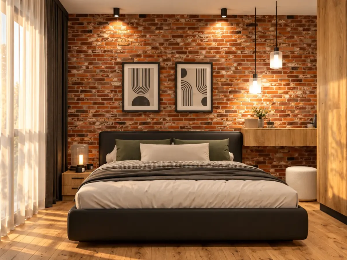 Projekt Loft: sypialnia (wizualizacja)