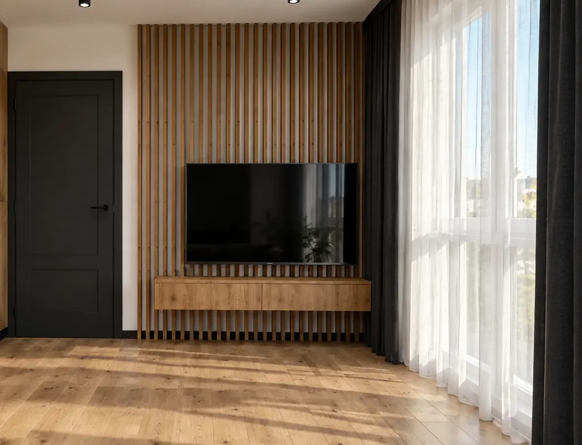 Projekt Loft: strefa TV (wizualizacja)