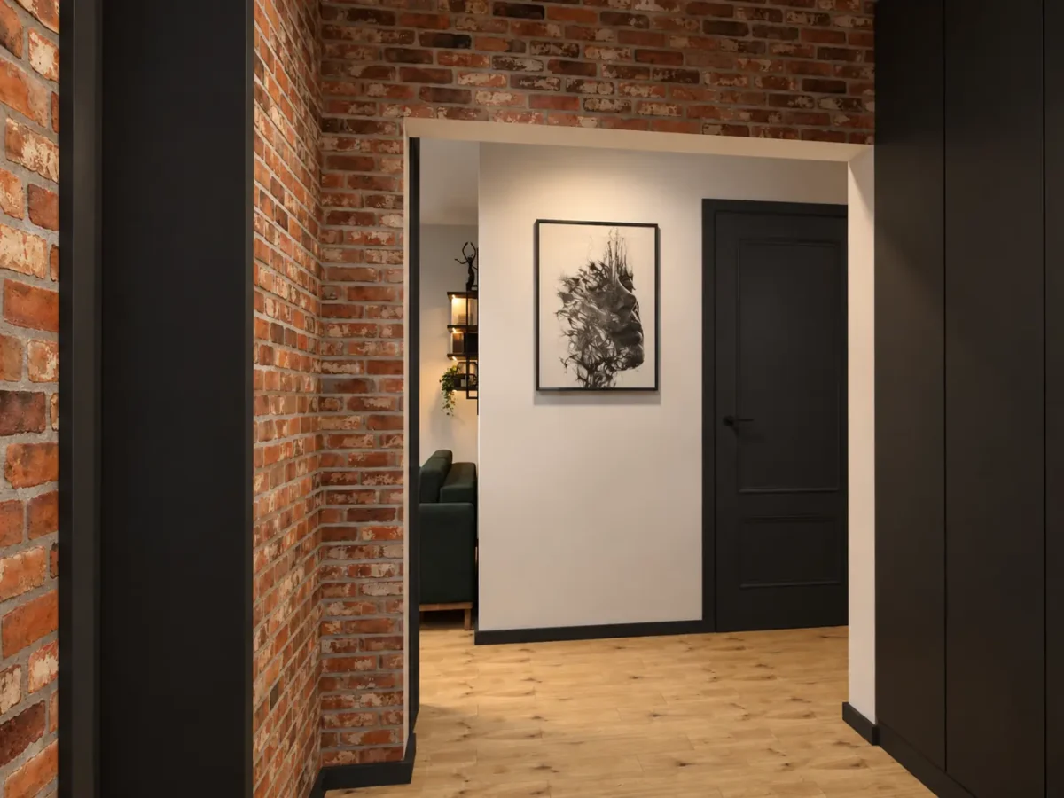 Projekt Loft: strefa wejściowa (wizualizacja)
