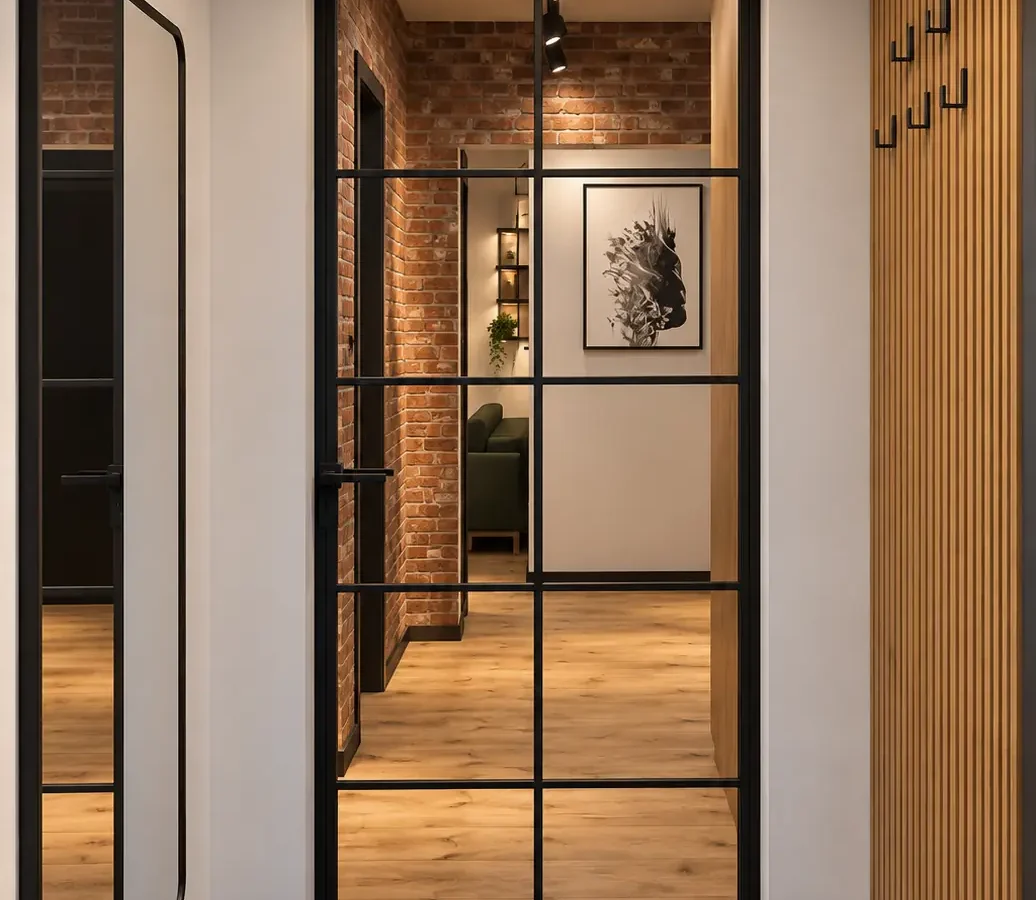 Projekt Loft: metalowe przeszklenie (wizualizacja)